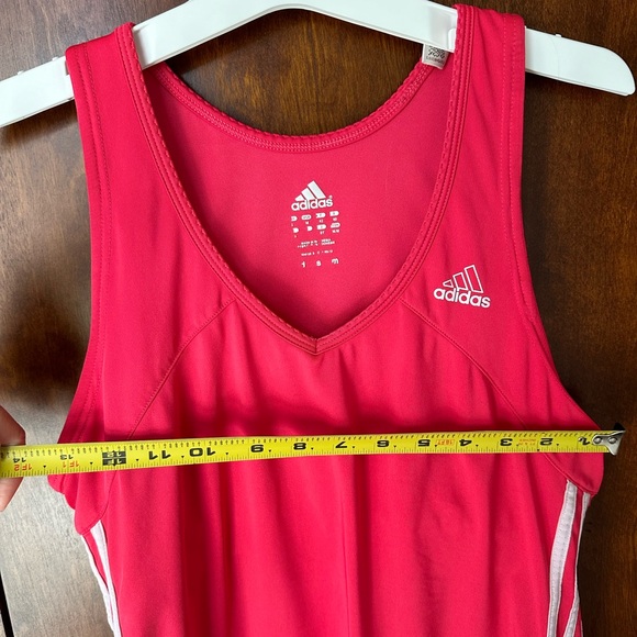 Adidas Pink with white three stripe and white logo and shelf bra - Picture 3 of 4